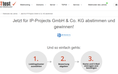 Jetzt abstimmen: IP-Projects wieder als bester Webhoster nominiert!